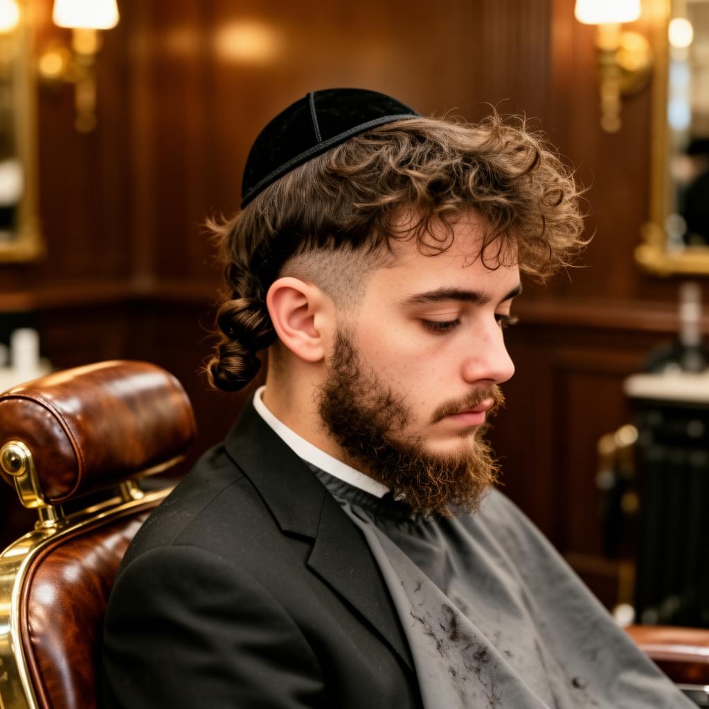 פומפדור עם עיצוב זקן — לפני